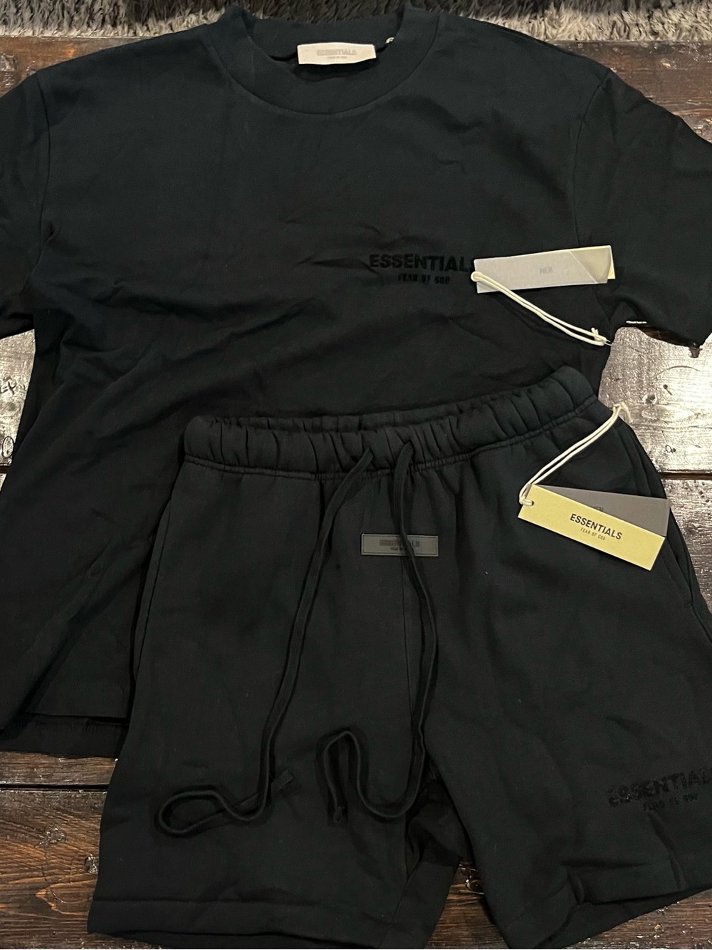 Essentials  Black Shorts and Shirt suit